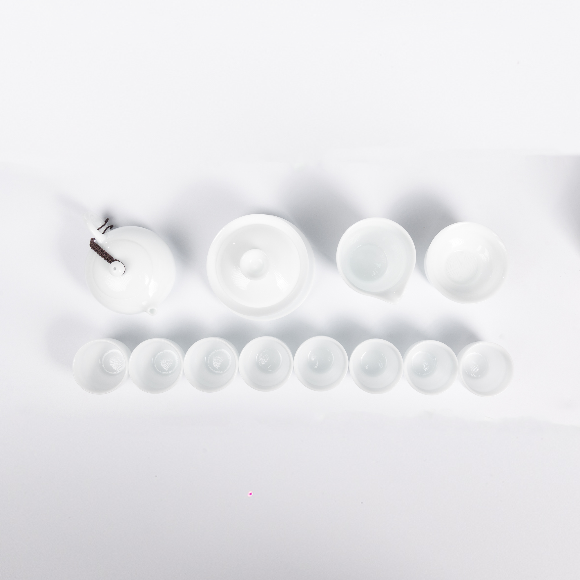 12-Piece Ice Type Dehua White Porcelain Tea Set (冰种德化白瓷12头茶具套装)