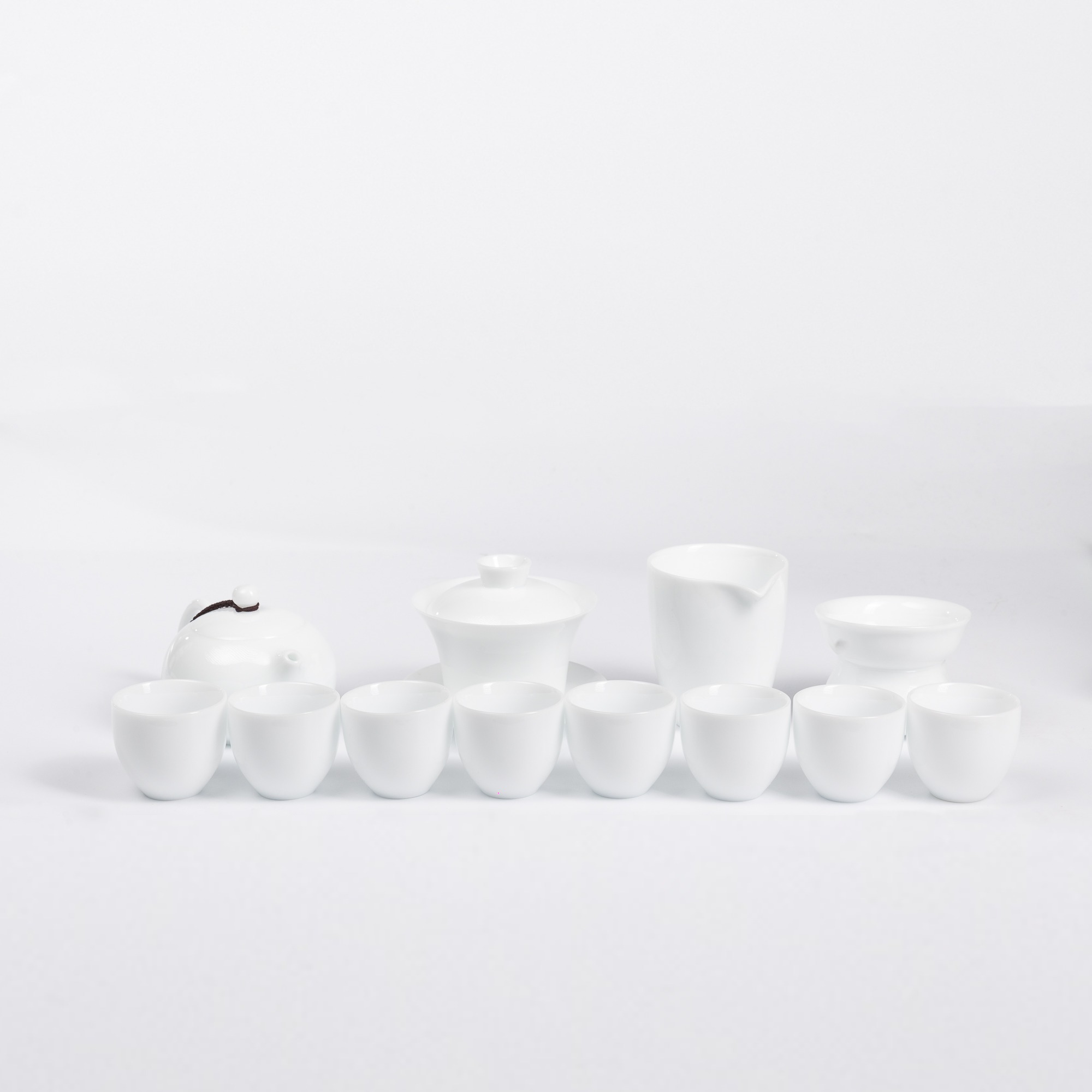 12-Piece Ice Type Dehua White Porcelain Tea Set (冰种德化白瓷12头茶具套装)