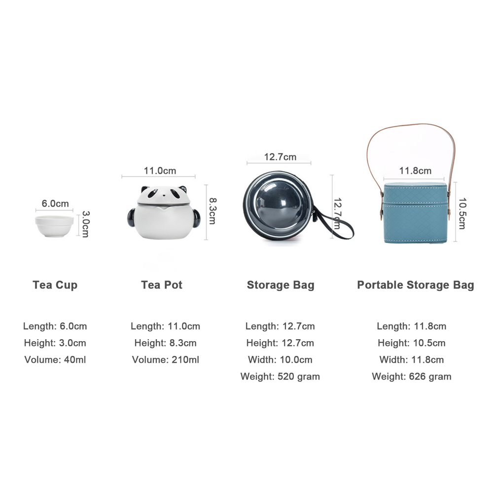 Panda Hua hua Travel Teapot Set