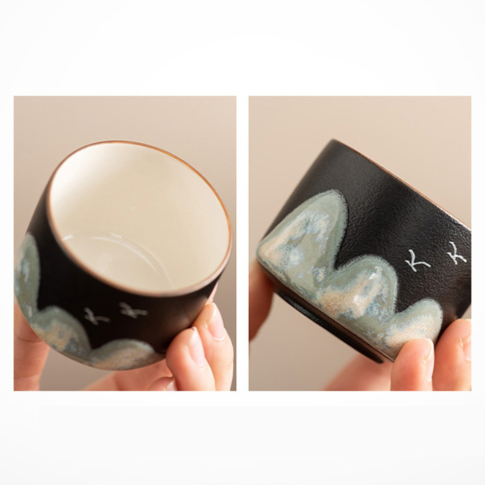 Hand-painted Wan Li Jiang Shan (万里江山) Travel Tea Cup Set