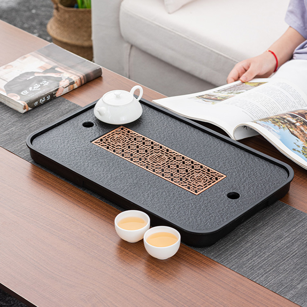 Rectangular/ Square fancy and portable Stone Tea tray