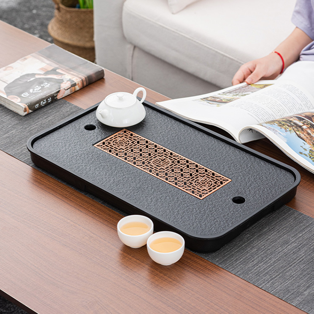 Rectangular/ Square fancy and portable Stone Tea tray